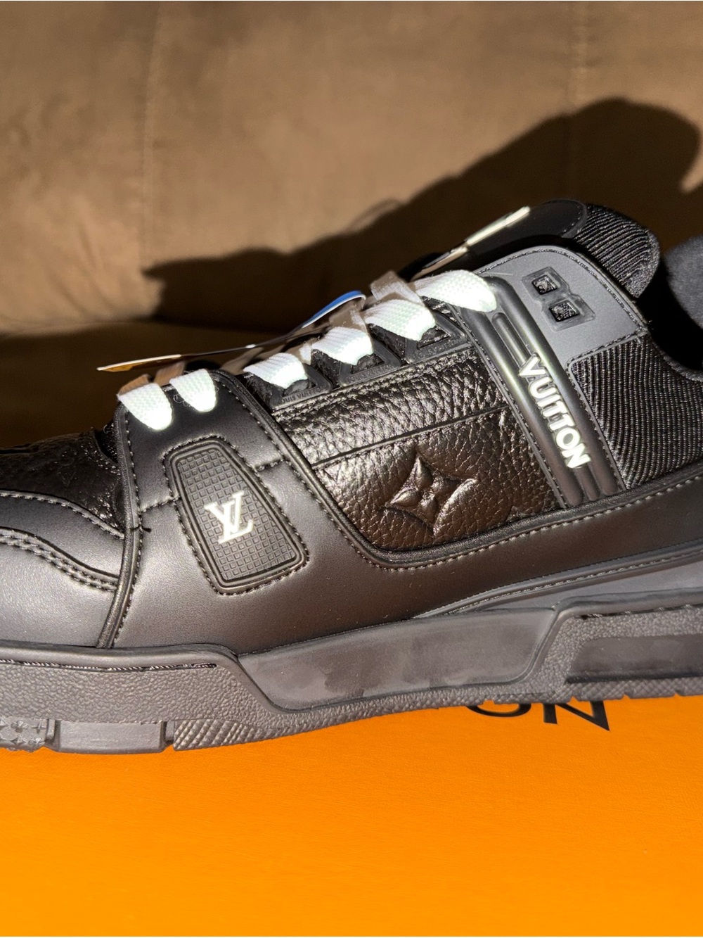 Louis Vuitton Black and White Men's Low-Top Sneaker